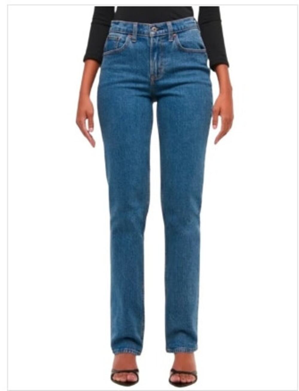 Abercrombie & Fitch Curve Love The Straight Mid Rise Jeans Size 30 10